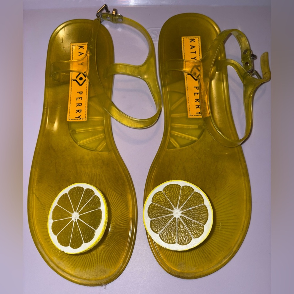 Katy Perry Yellow Sandals with Lemon Design